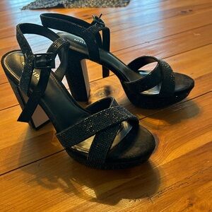 Black Sparkle Platform Dress shoes